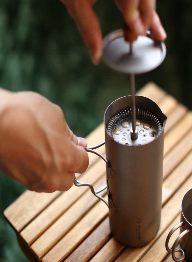 SILVERANT Titanium Coffee French Press Cup Camping Mug Travel Coffee Maker for Backpacking Hiking - Image 3