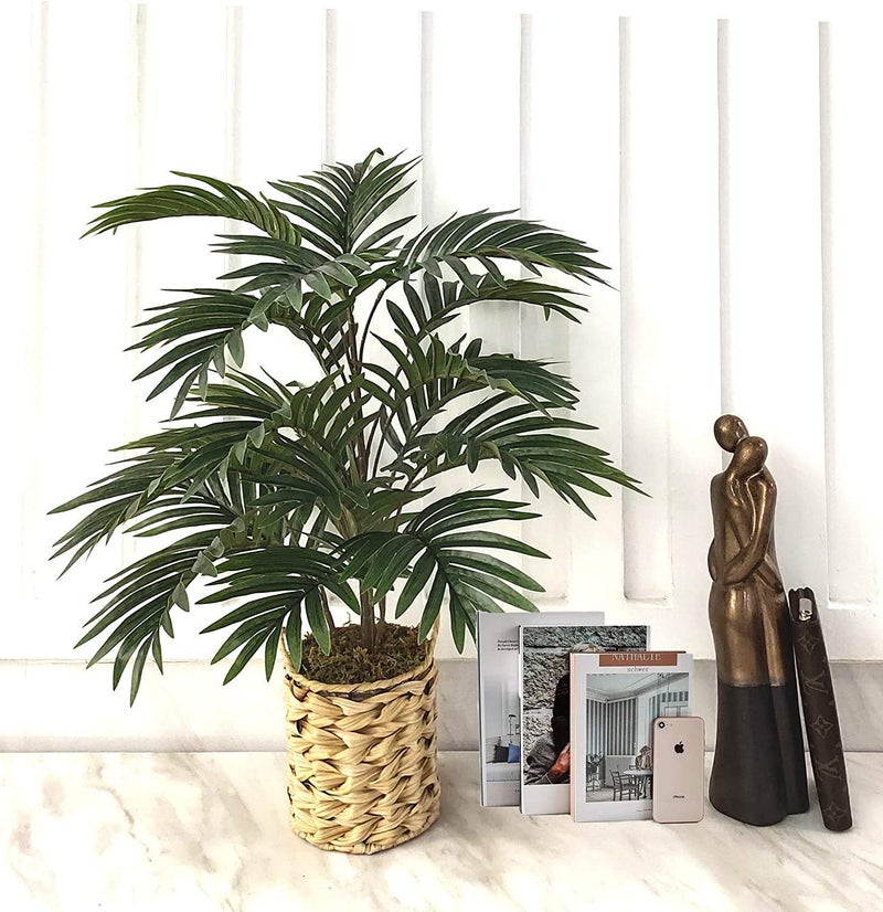 Fourwalls Artificial Areca Plants with 21 Leaves Without Pot 75 cm Total Height Green