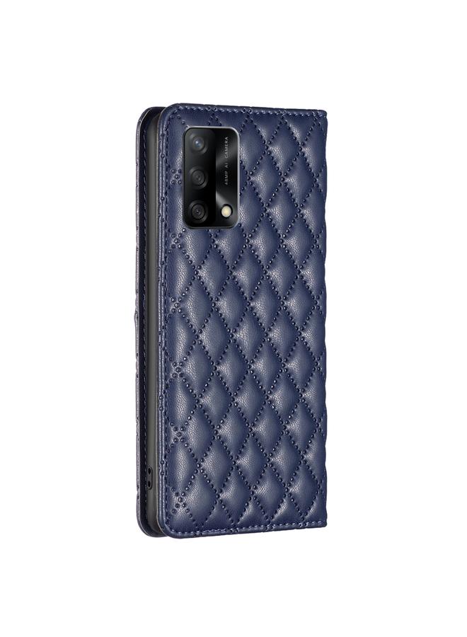 S-TOP Case For OPPO A74 4G / F19 4G Diamond Lattice Magnetic Leather Flip Phone Case - Image 3