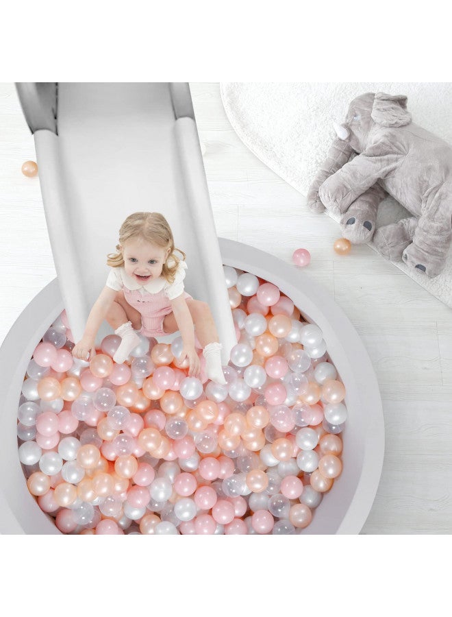 TRENDPLAY TRENDPLAY Pit Ball for Baby Toddlers Pet Fun Toys for Ball Pit Pool Playpen, Indoor Outdoor Play with Storage Bag, Pack of 100, Pink+Gold+White+Transparent - Image 2
