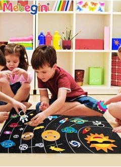 MEBEGIN Outer Space Felt Story Board Set 3.5 Ft Solar System Universe Storytelling Flannel Interactive Play Kit with Hooks Astronaut Planets Alien Galaxy Reusable Wall Hanging Gift for Boys Girls  - Image 2