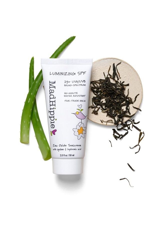 Mad Hippie Luminizing Facial SPF, Daily Protective Serum, 29 SPF Moisturizer & Mineral Sunscreen Face Lotion, Zinc Oxide Mineral Face Sunscreen, Sun Skin Care, Reef Safe, 2 Oz. 