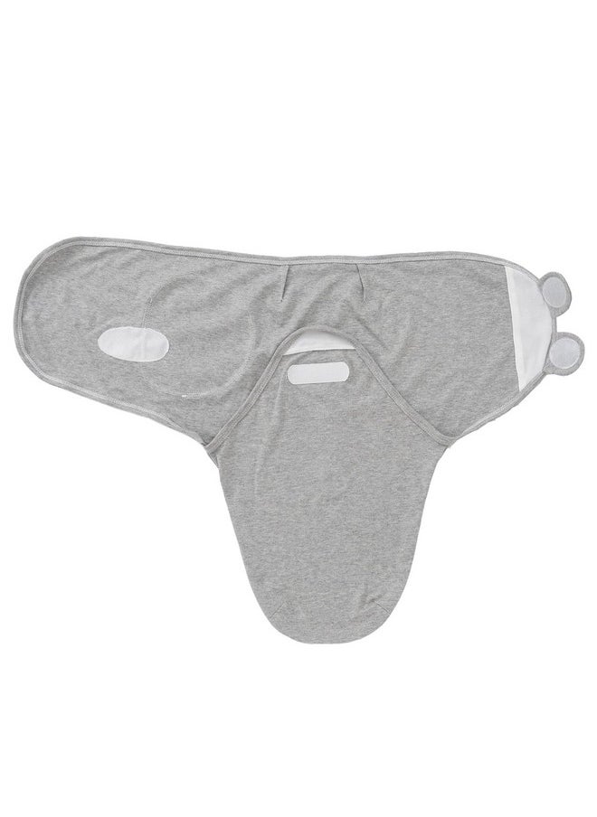 Exemaba - Baby Swaddle Sleep Sack With Hat Set For 03 Months 3Pack Soft Cotton Newborn Wearable Swaddle Wrap For Girls Boys(Grey & Star & Stripe) - Image 1