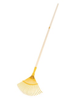 Epsilon Epsilon Tine Rake- EPSGT1402/ with Long Wooden Handle for Quick Clean Up of Lawn and Yard, Garden, Leaf, Debris, Turf/ Less Bending, and Bigger Efficient Head, Ideal for Gardening and other Outdoor Uses/ Yellow  - Image 2