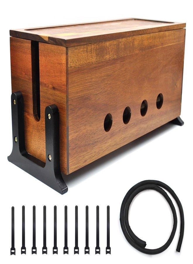 Itvexeme 14 inch Large Cable Management Box, Wood Cord Hider Box & Organizer for Power Strip Hider Cable Storage for Office, TV Wires, Desk Cord Organizer, Vintage Walnut, wood - Image 1