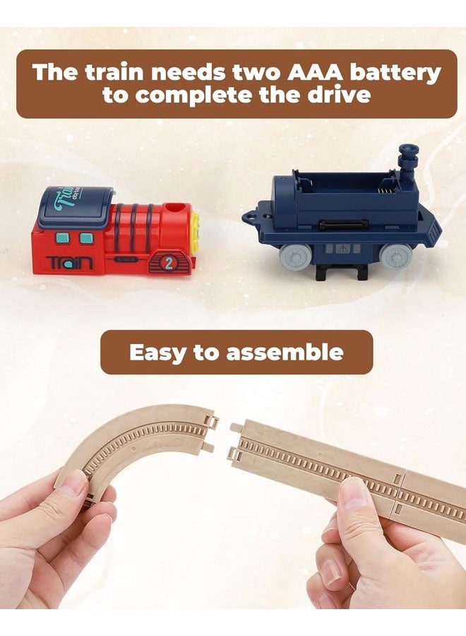47PCS Train Track Set Electric Train Toy Set With Layer Simulation Track Educational Electric Train Track Building Toy Set for Kids Stem Toy for Boys Girls  - Image 5