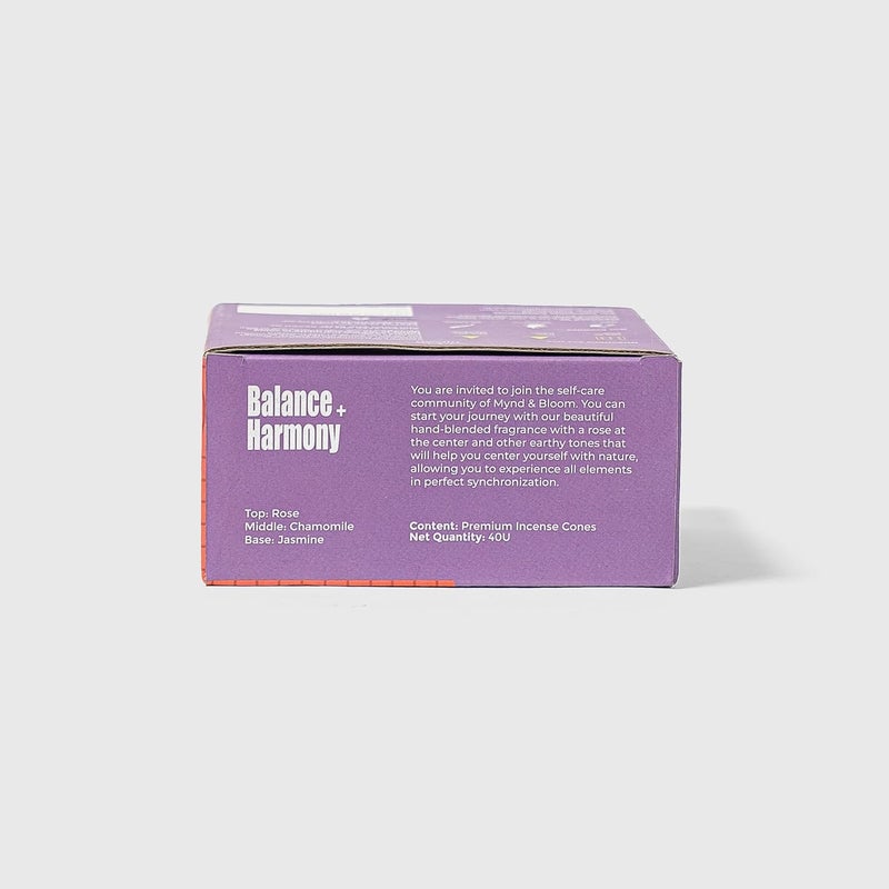 Mynd and Bloom Mynd Bloom Balance Harmony Dhoop Cones Rose Scented Upcycled Flowers Freshness Cone 40 Cones per Box Mood Boosting and Positivity Dhoop Cones for Home Office Pooja Samagri  - Image 3