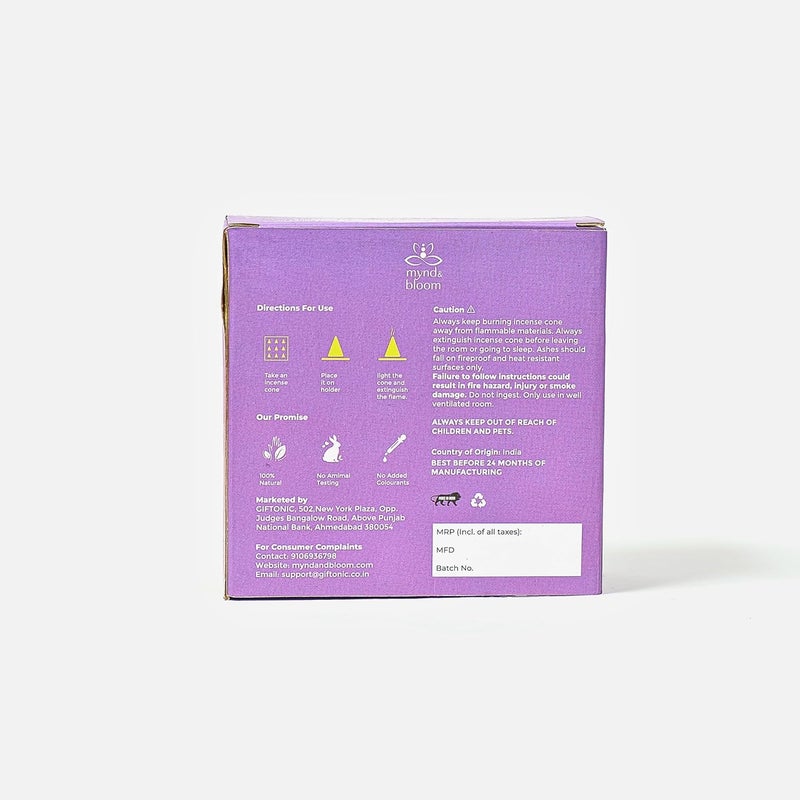 Mynd and Bloom Mynd Bloom Balance Harmony Dhoop Cones Rose Scented Upcycled Flowers Freshness Cone 40 Cones per Box Mood Boosting and Positivity Dhoop Cones for Home Office Pooja Samagri  - Image 4