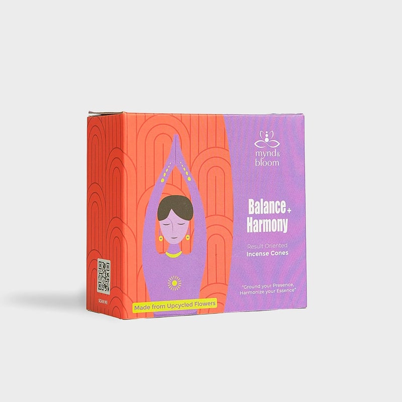 Mynd and Bloom Mynd Bloom Balance Harmony Dhoop Cones Rose Scented Upcycled Flowers Freshness Cone 40 Cones per Box Mood Boosting and Positivity Dhoop Cones for Home Office Pooja Samagri  - Image 1
