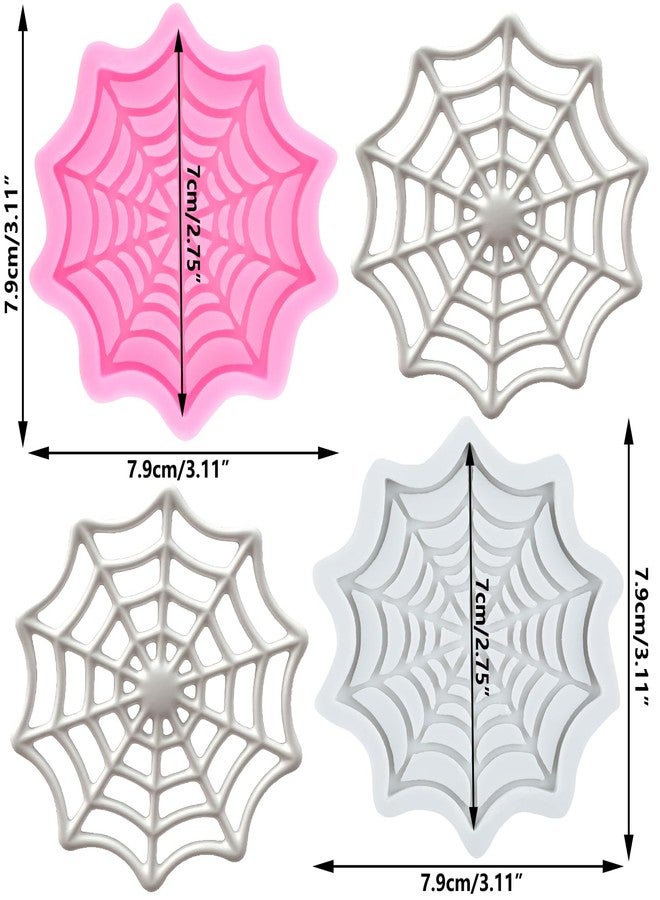 RFGHAC Halloween Spider Web Fondant Molds Spider Web Silicone Mold for Cake Decorating Cupcake Topper Chocolate Candy Gum Paste Polymer Clay Set Of 2 - Image 2