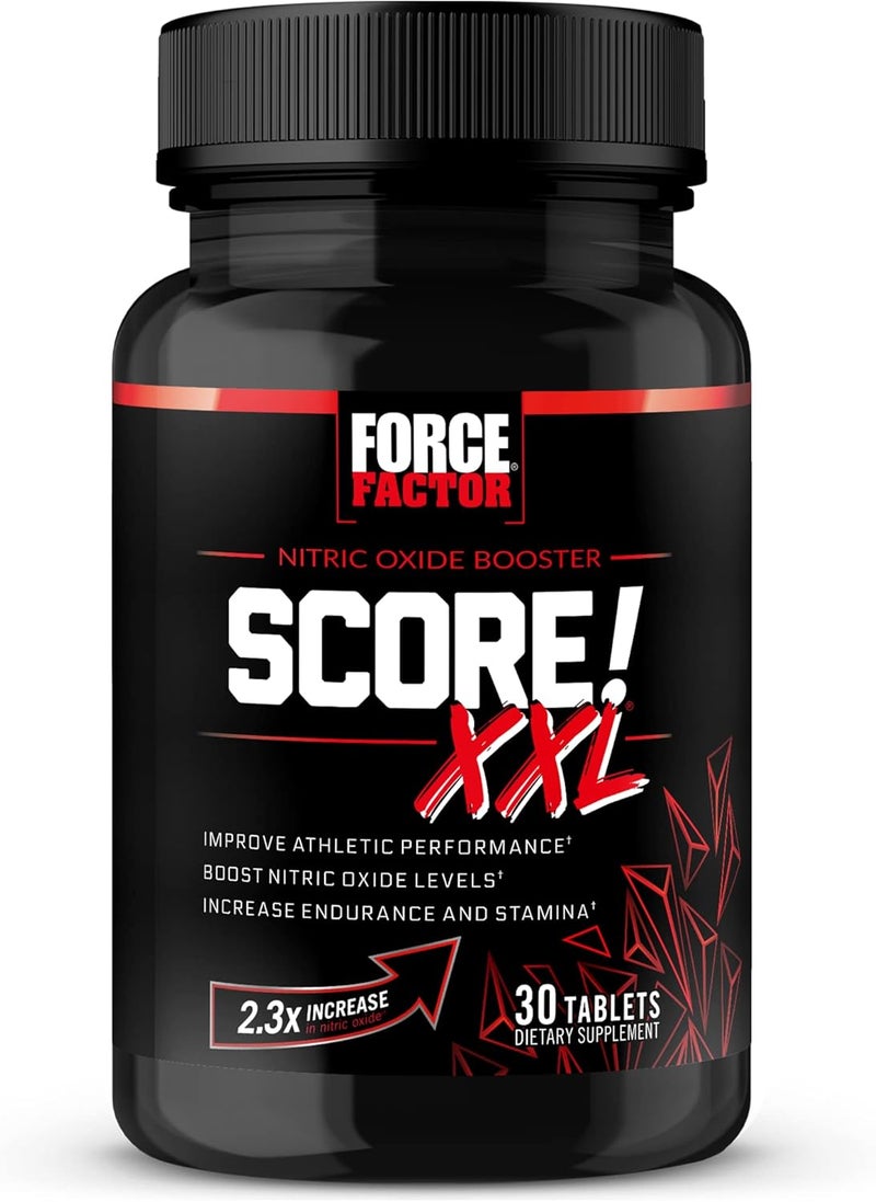 FORCE FACTOR Score XXL Nitric Oxide Booster Supplement for Men with LCitrulline Horny Goat Weed Black Maca  Tribulus Terrestris to Increase Stamina Energy and Physical Performance 30 Tablets - Image 1