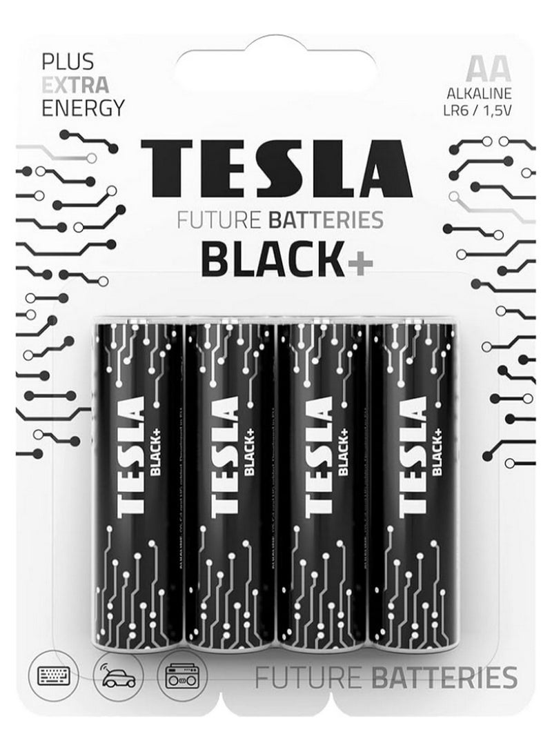 Tesla AA Battery Black+ Alkaline - Pack Of 4 - Image 1