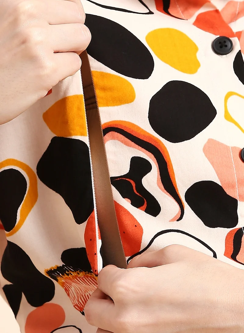 TUMMY Abstract Print Dress