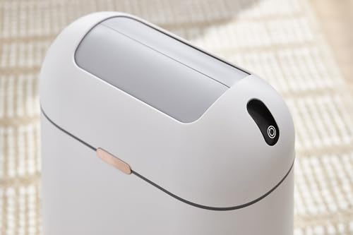 ELPHECO Bathroom Trash Can, 2.5 Gallon Motion Sensor Waterproof Trash Bin with Butterfly lid, Bathroom Decor Waste Basket Garbage Bin for Bedroom Kitchen and Office use, White with Golden Button - Image 3