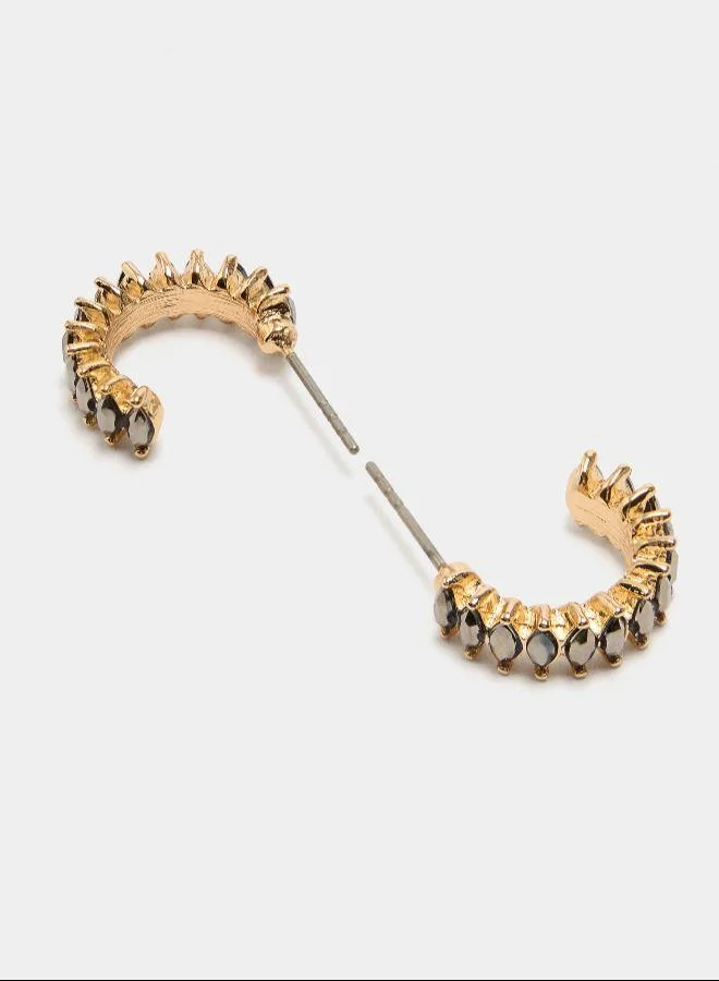 بارفوا أقراط حلقية مع بلورات