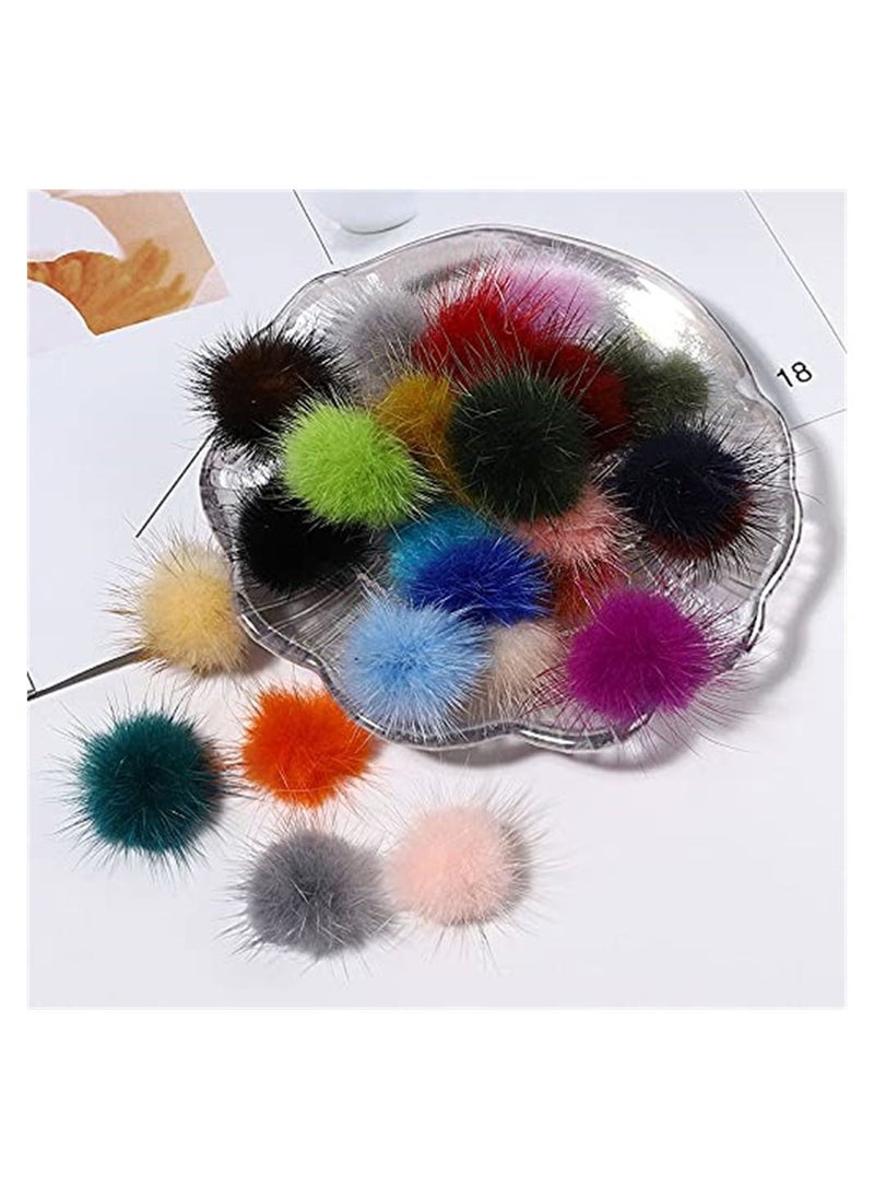 SYOSI Nails Magnetic Fluffy Ball, Cute Detachable 3D Nail Fluffy DIY Magnetic Fluffy Ball, Suit Removable Decorations Soft Plush Ball for Nail Art DIY, 12 Colors, 24 Pcs
