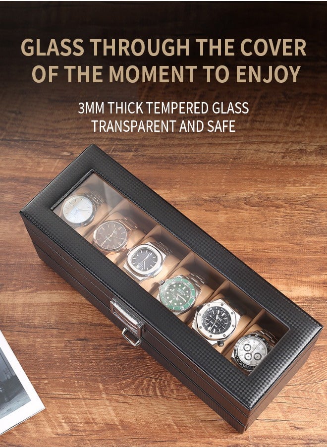 Watch Box Organizer for, 6 Slot Watch Display Case with Drawer, Father's Day Gift Mens Watch Holder Watch Case for Men, 6 Watch Box 2-layer Jewelry and Watch Storage Case -Espresso - pzsku/Z83258C3FBE978BB5D662Z/45/_/1723826315/38dfeee9-81e4-4e3d-a1bb-caf4ec93b27d