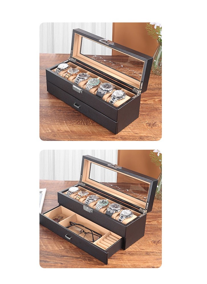 Watch Box Organizer for, 6 Slot Watch Display Case with Drawer, Father's Day Gift Mens Watch Holder Watch Case for Men, 6 Watch Box 2-layer Jewelry and Watch Storage Case -Espresso - pzsku/Z83258C3FBE978BB5D662Z/45/_/1723826507/360a6599-c829-404e-926d-11d760bfe1cb