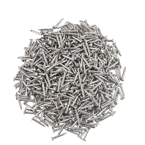 newlng 500PCS Small Nail Round Head Tiny Nails String Art Nails Hand-Made Hardware Accessories Fasteners Mini Nails 1 X 10mm/0.04"X0.4"(DXL) Silver - Image 1