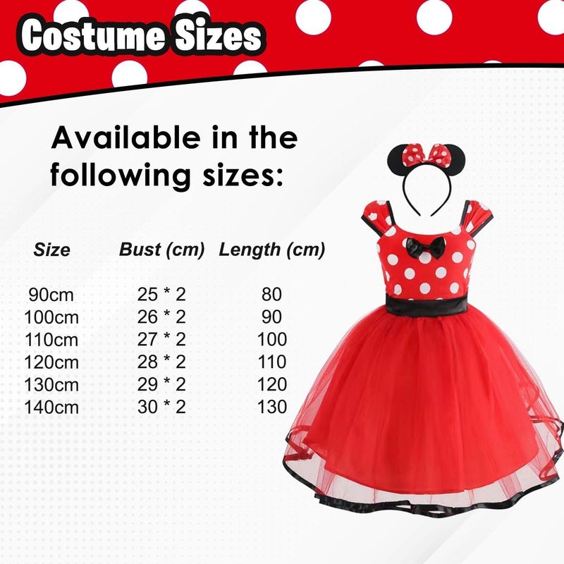 Home Smart Minnie Mouse Dress for Baby Girl Polka Dots Fancy Dress Mickey Cosplay Birthday Party and More - Image 2