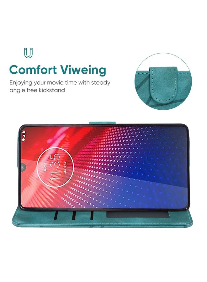 اس-توب جراب هاتف موتورولا موتو Z4 مصنوع من الجلد بخطوط هندسية - Image 4