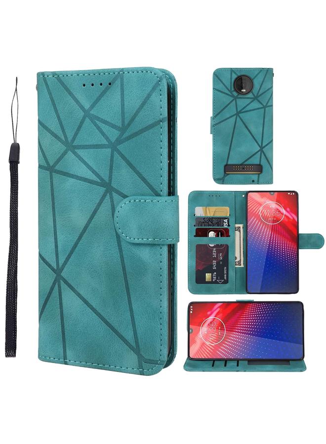 اس-توب جراب هاتف موتورولا موتو Z4 مصنوع من الجلد بخطوط هندسية - Image 1