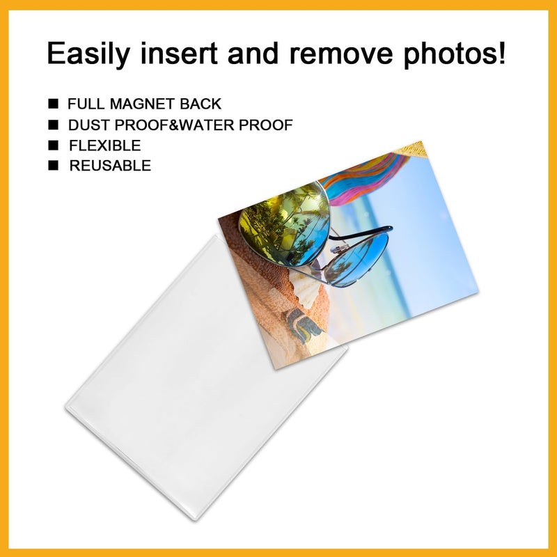 KikoSkool Magnetic Picture Frame, 12 Pack Magnet Photo pocket for Refrigerator 4"x6" Reusable Fridge Photo Frames (4"x6" 12PCS) - Image 3