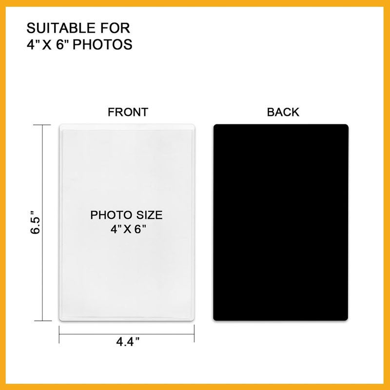 KikoSkool Magnetic Picture Frame, 12 Pack Magnet Photo pocket for Refrigerator 4"x6" Reusable Fridge Photo Frames (4"x6" 12PCS) - Image 2