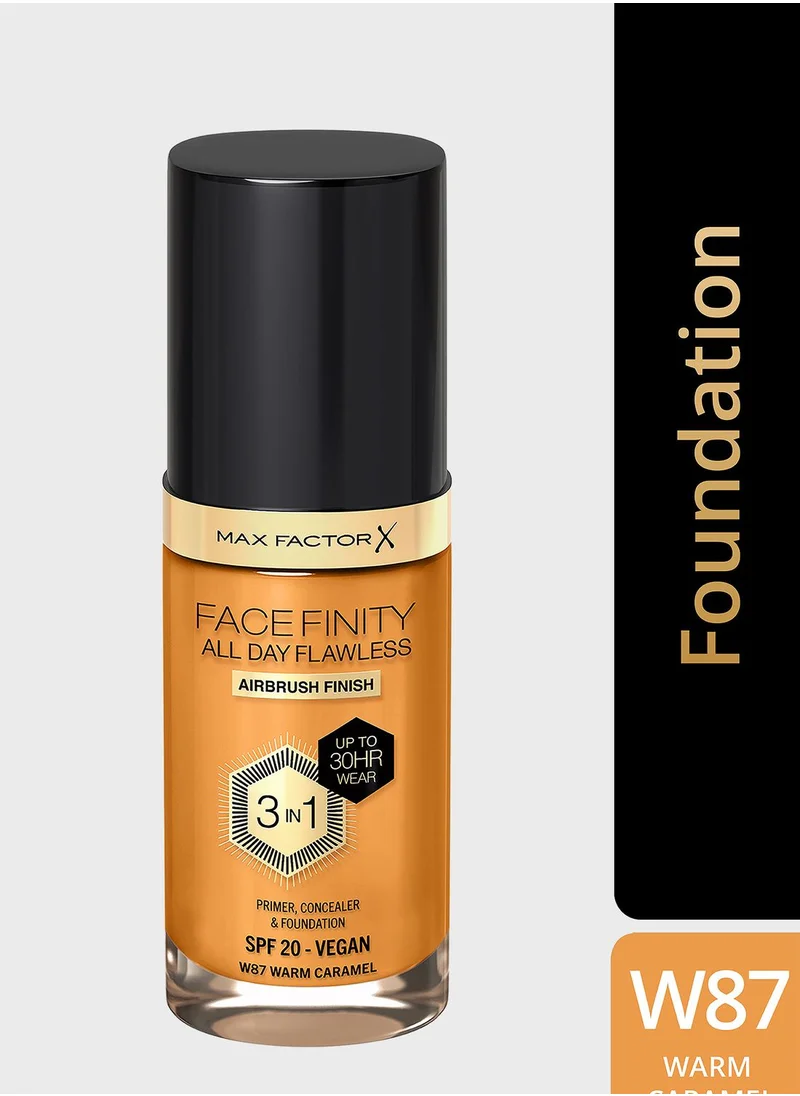 Max Factor Max Factor Facefinity All Day Flawless Foundation - W87 Warm Caramel, 30ml