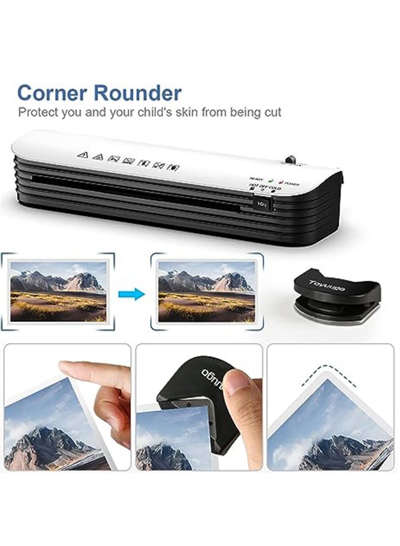 SL299 Thermal Laminator 4 in 1 Hot And Cold Laminating Machine A4A5A6 Laminator Machine Set for Home Office School Use 9 inches Max Width Paper Trimmer Corner Rounder (with 15 Laminating Pouches) - Image 3