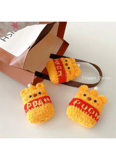 Airpods 4 Headphone Protective Case Cartoon Plush Doll For Apple1/2/3 Gen Pro Wireless Bluetooth Soft-Color:Plush Soft Shell-yellow Bear-Model:Airpods 1/2 Generation (protective Cover)