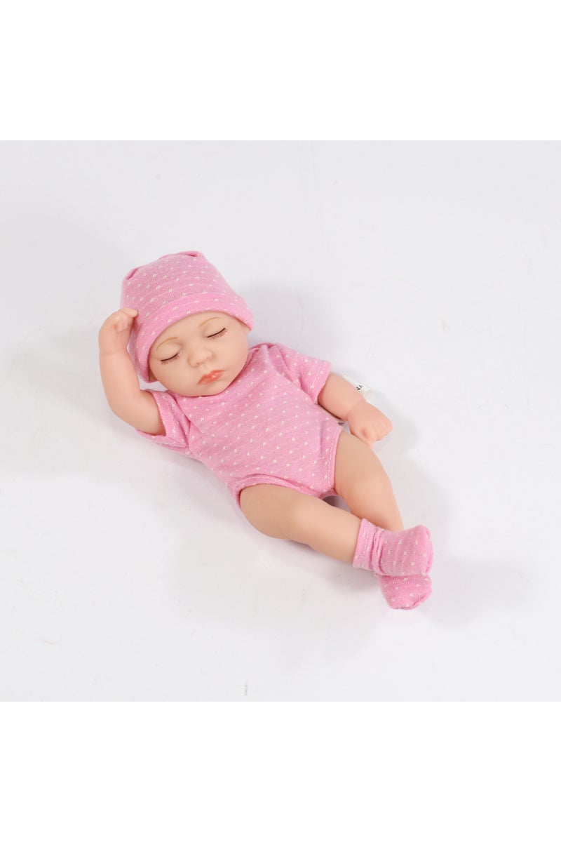 point dark pink New Soft Vinyl Reborn Dolls 20cm Baby Reborn Toys Waterproof Vinyl Bebe Doll Cute Mi