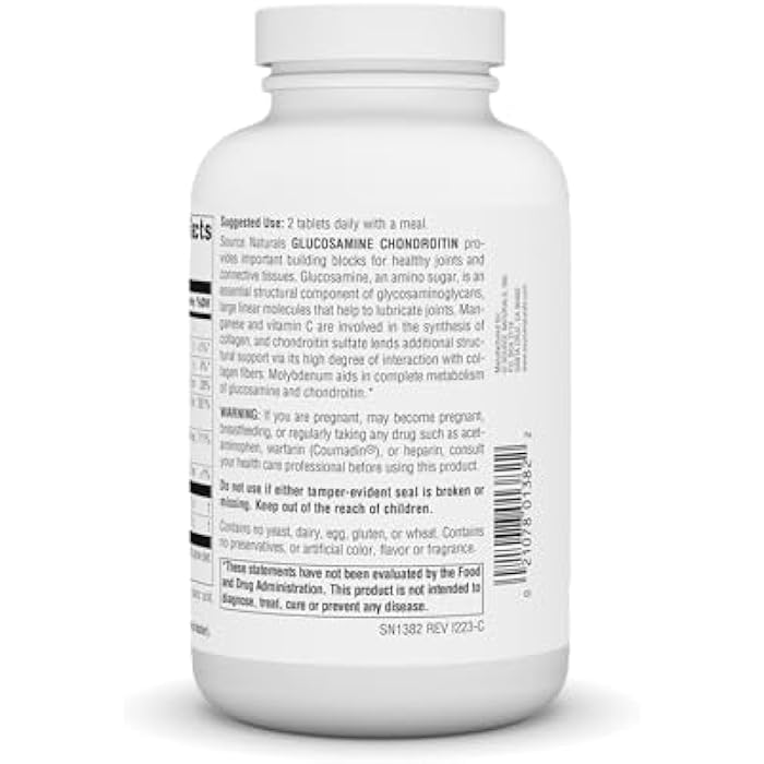 Source Naturals Extra Strength Glucosamine Chondroitin,Promotes Healthy Joints* - 120 Tablets - Image 3