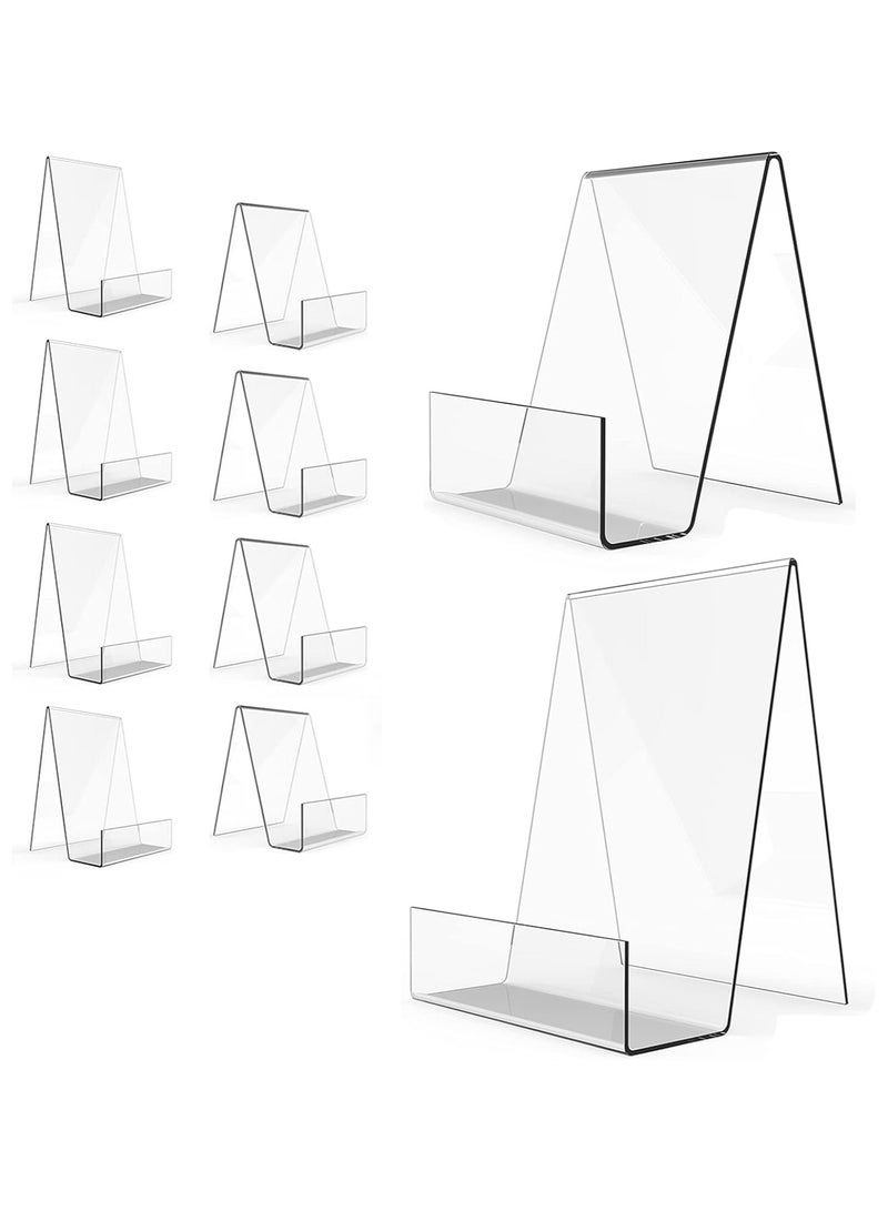 TPGP Acrylic Book Stand with Ledge, Clear Acrylic Display Easel, Clear Tablet Holder for Displaying Pictures, Books, Music Sheets, Notebooks, Artworks, CDs, etc. 4 inch + 6 inch (10PC) - Image 1