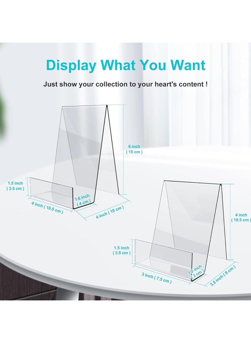TPGP Acrylic Book Stand with Ledge, Clear Acrylic Display Easel, Clear Tablet Holder for Displaying Pictures, Books, Music Sheets, Notebooks, Artworks, CDs, etc. 4 inch + 6 inch (10PC) - Image 3