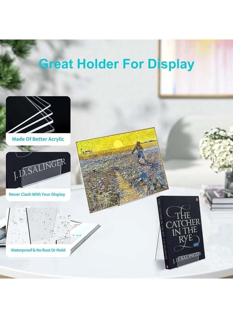TPGP Acrylic Book Stand with Ledge, Clear Acrylic Display Easel, Clear Tablet Holder for Displaying Pictures, Books, Music Sheets, Notebooks, Artworks, CDs, etc. 4 inch + 6 inch (10PC) - Image 4
