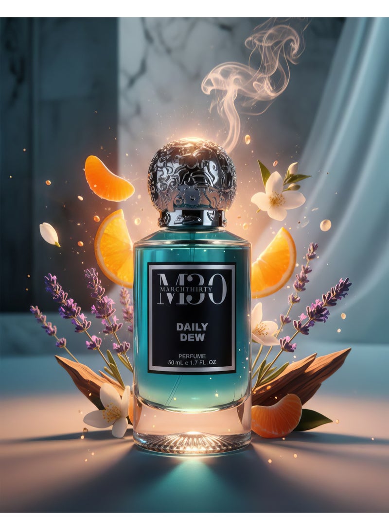 March Thirty Daily Dew Eau de Parfum – Citrus, Lavender & Vanilla – Aromatic Sweet Woody Perfume - Image 1