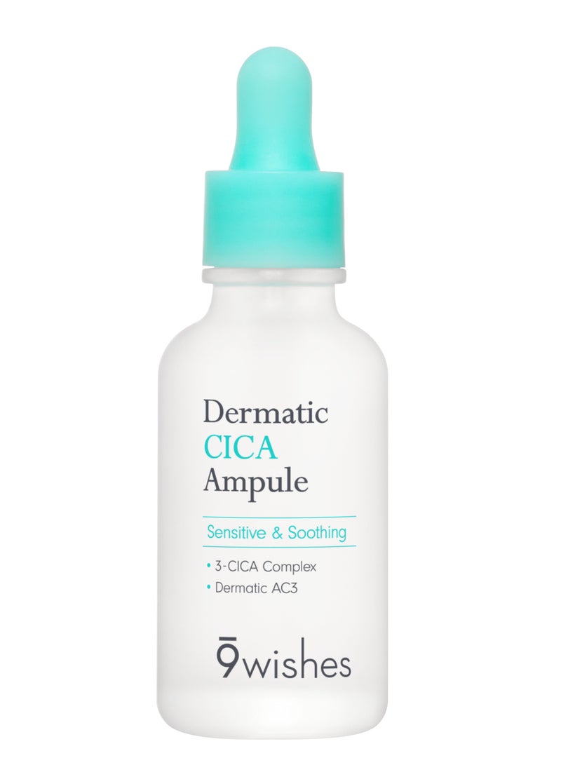 9wishes Dermatic CICA Ampule – Soothing Serum for Sensitive & Irritated Skin | 3-CICA Complex + Dermatic AC3 | Calming & Redness Relief Korean Skincare | 30ml - Image 1