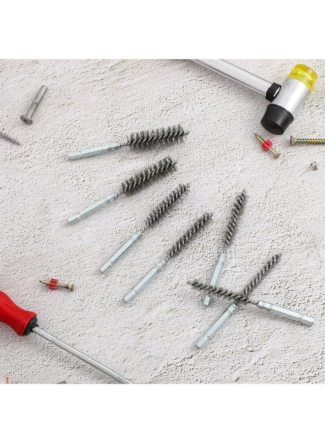 8Pcs Bore Kit Stainless Steel Cleaning Wire Brush for Drill Impact Driver - Image 5