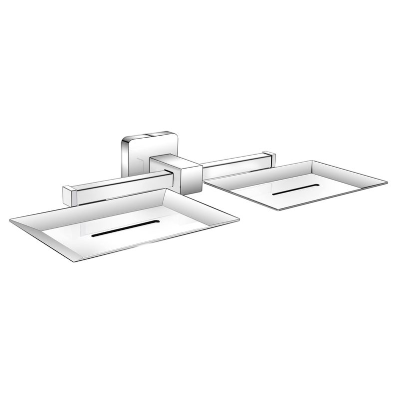 Primax Aqua Stainless Steel Double Soap Dish Stand for Bathroom & Kitchen/Soap Dish/Bathroom Accessories - Chrome (Pack of 1) - Image 4