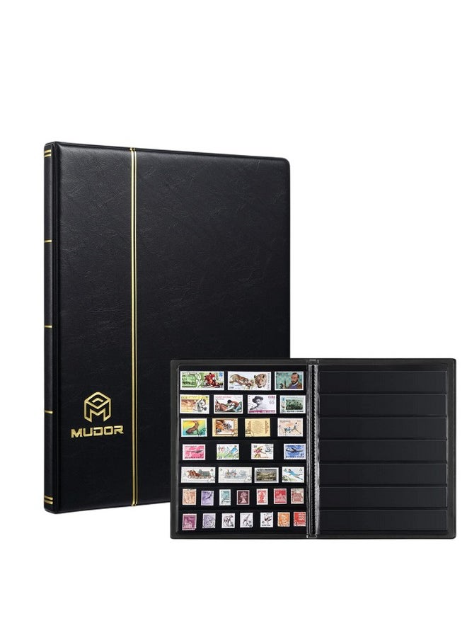 MUDOR MUDOR Stamp Collecting Album, 7 Rows Pockets Stamp Book for Collectors, 10 Sheets Stamp Stockbook  - Image 1