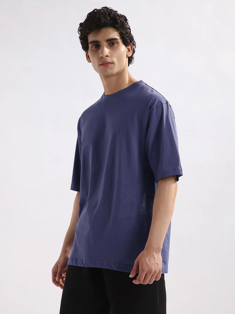 NOBERO Men's Oversized Heavy Cotton T-Shirt in Purple