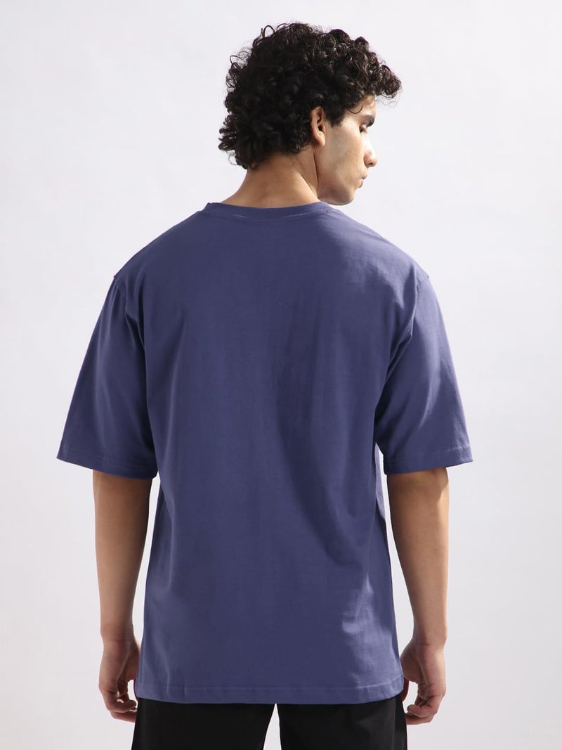 NOBERO Men's Oversized Heavy Cotton T-Shirt in Purple - Image 4