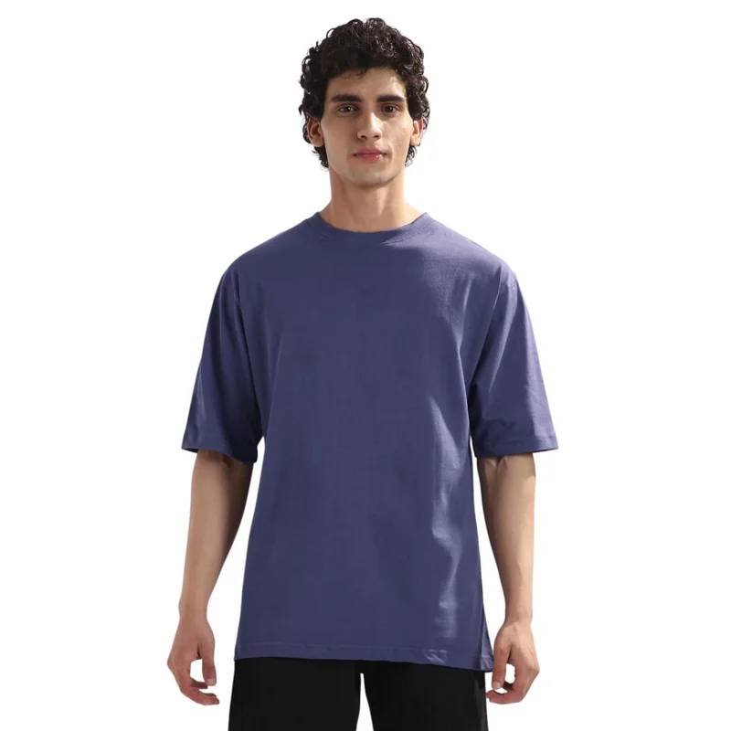NOBERO Men's Oversized Heavy Cotton T-Shirt in Purple
