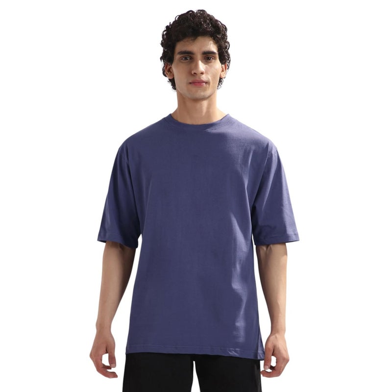NOBERO Men's Oversized Heavy Cotton T-Shirt in Purple - Image 1