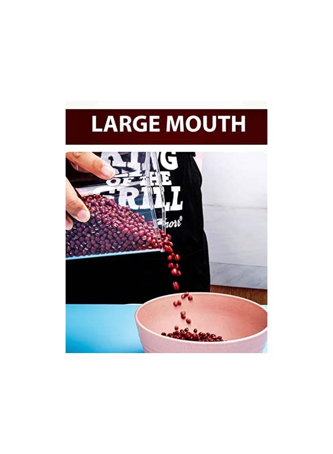 PROMASS حاويات تخزين الطعام، مجموعة من 6، جرة تخزين الطعام للأرز والسكر، خالية من BPA وتصميم قابل للتكديس، مجموعة تخزين المطبخ مع غطاء، 8 ملصقات وقلم (M:800 مل) - Image 3