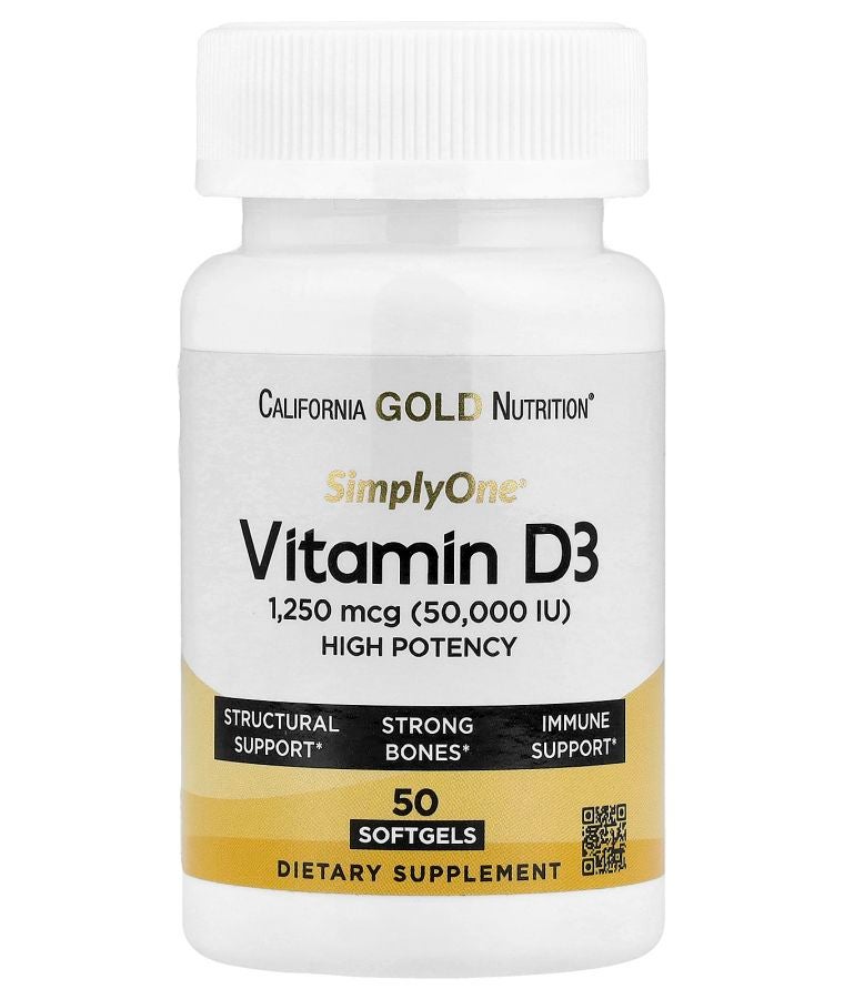 SimplyOne® Vitamin D3 1250 mcg (50000 IU) 50 Softgels