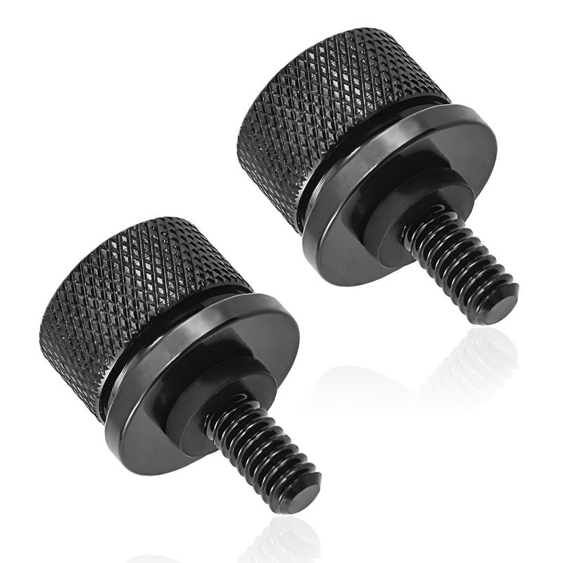 Gasedin 2 PCS Motorcycle Seat Bolt Screw Aluminum Knurled Quick Release Bolt Seat Mount Screw Fender Seat Bolt Screw for 19962024 Road King Street Glide Motorcycle Accessories Black - Image 3