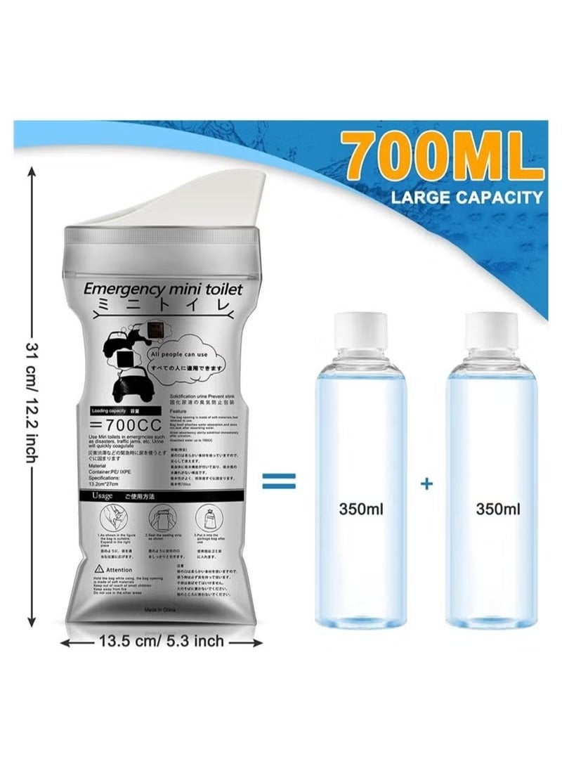 كيس البول في حالات الطوارئ مقاوم للتسرب 700 مل (18 حزمة) ｜طبقة مضادة للبكتيريا من IXPE + وسادة القطن الممتصة الفورية｜تكنولوجيا تثبيت البول｜الاستخدام الثلاثي لحركة المرور والتخييم والطب｜مجموعة الطوارئ المحمولة من نوع Unisex - Image 5