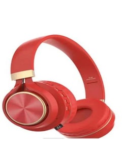 Stereo Wireless Over-Ear T10 Headphones With Mic Support Tf Card -Red